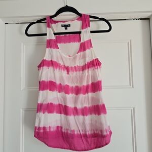 GAP Vibrant Pink and White Tie-Dye Tank Top